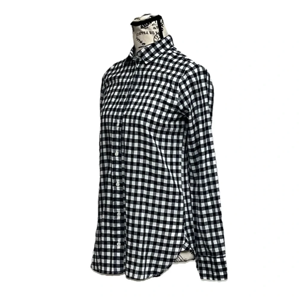 J.Crew Classic-Fit Boy Shirt in Crinkle Gingham Black White Check 00 Preppy